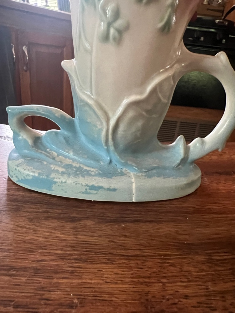 Vintage Hull Pottery-Pink and Blue Floral Ceramic Vase - Decorative Home Art - Picture 4 of 17